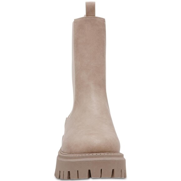 Dolce Vita Garden Chelsea Boot 7 Stone Beige Suede Chelsea Chunky Lug Platform - Picture 3 of 5